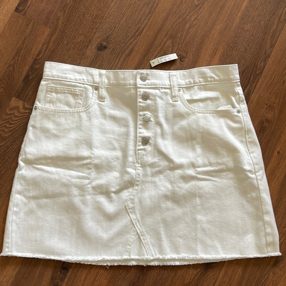 🆕Madewell Rigid Denim A-Line Mini Skirt White SHIPS SAME DAY📦‼️ - Picture 2 of 9